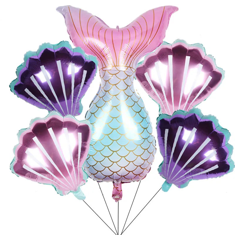 🔵 Mermaid Tail Balloon Set - Under The Sea Theme Party Decor - 5pcs/lot - Cyprus