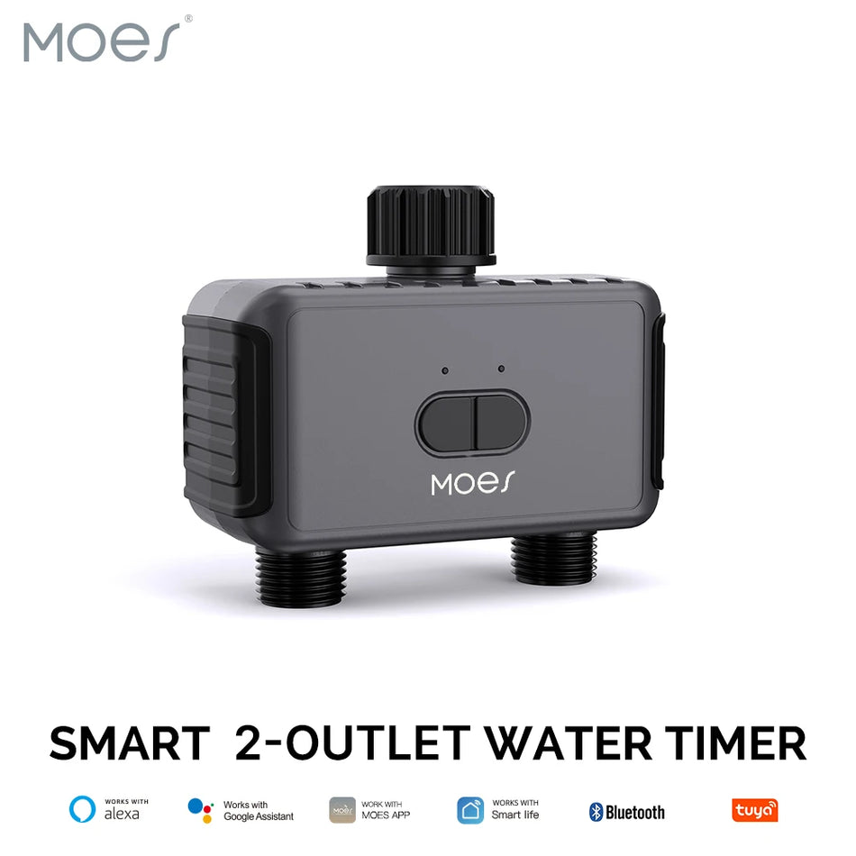 MOES Bluetooth Smart 2-Way Water Valve with Rain Delay & Voice Control