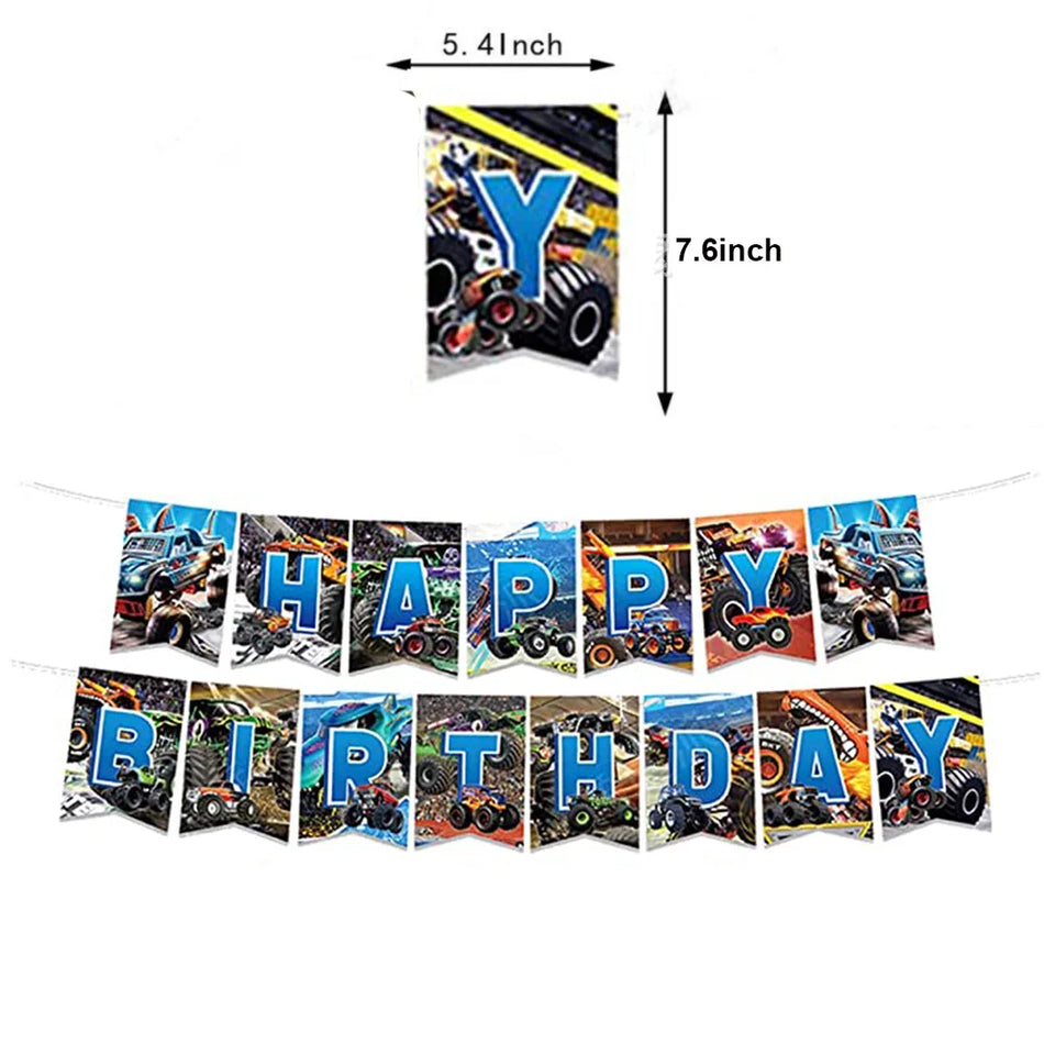 Monster Truck Birthday Party Decor Set - Cyprus