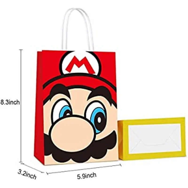 🔵 Super Mario Bros Anime Gift Bags - Kids Birthday Party Supplies - Cyprus