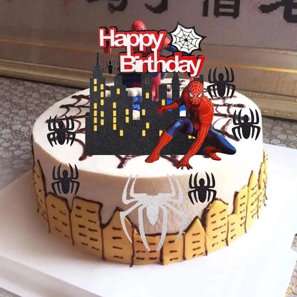 🔵 Marvel Spiderman Cake Decorations for Boys' Birthday Party - Cyprus