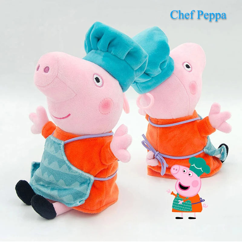 19 cm Peppa Pig Professional Attire Plush Anime Figure - Educational & Cuddly Toy for Children - Cyprus
