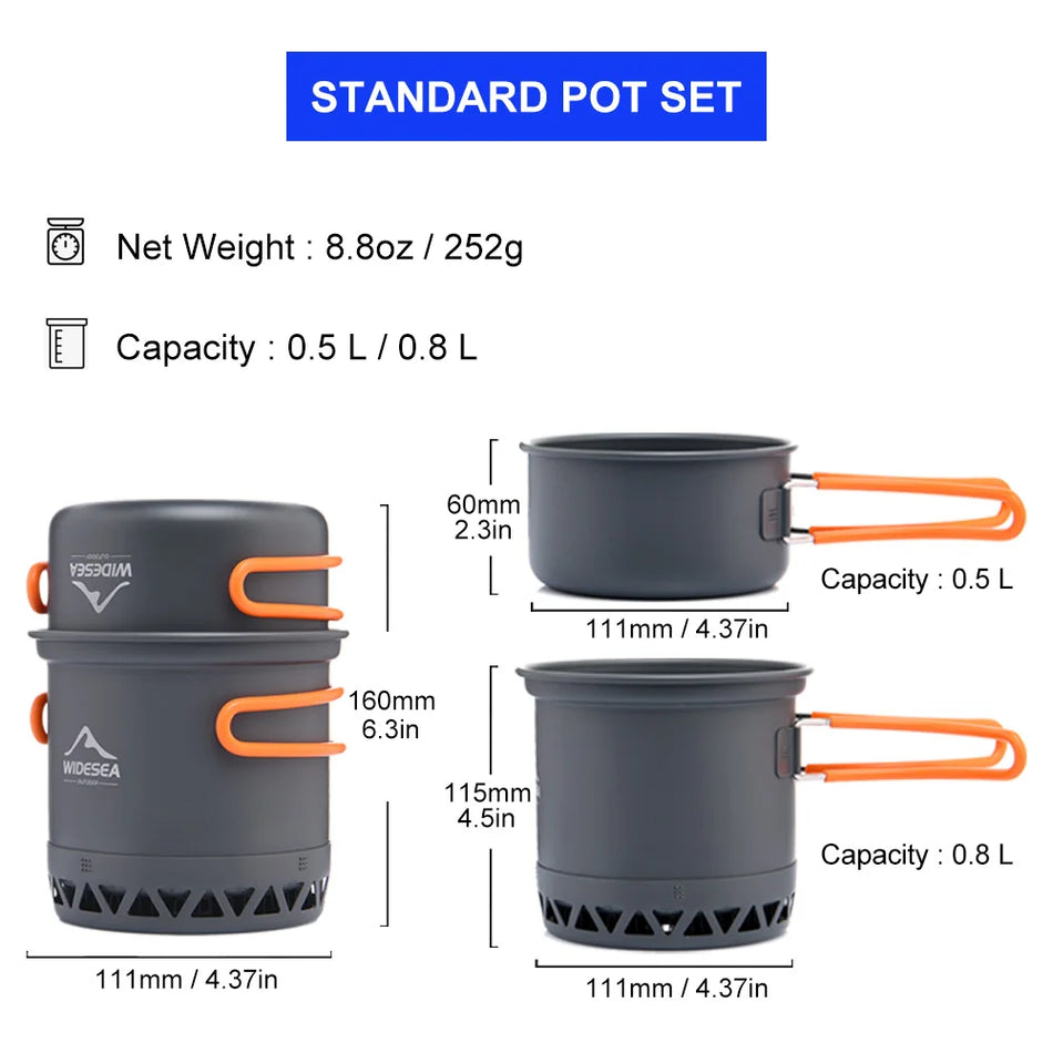 Dış mekan yemekleri için set Widea UltraLight Camping Pot