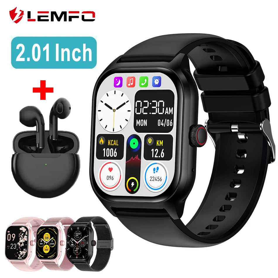 LEMFO LT10 Smart Watch 2024 - متتبع المكالمات واللياقة البدنية عبر البلوتوث لنظام Android/iOS