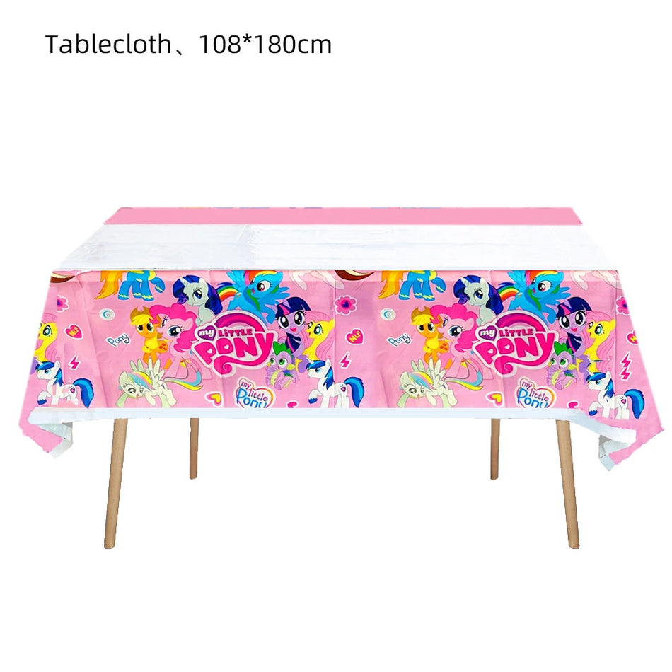 🔵 Pink Pony Theme Birthday Party Tableware Set - Disney Pony Party Decorations 🦄 - Cyprus