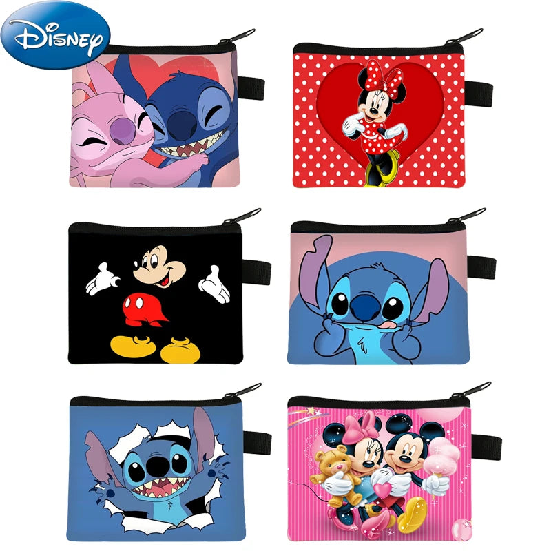 Disney Karikatür Serisi Mini Cüzdan - Sevimli Mickey Mouse & Lilo & Stitch Para çantası