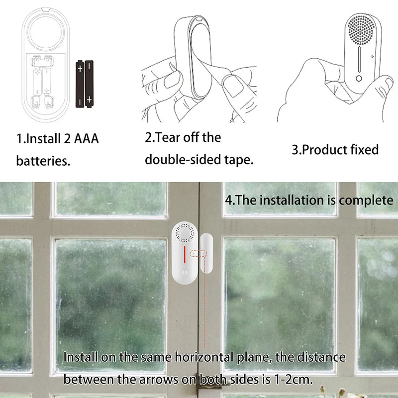 Tuya Smart WiFi -Türsensor -Tür Öffnen / geschlossene Detektoren WiFi Home Alarm kompatibel mit Alexa Google Home Tuya App