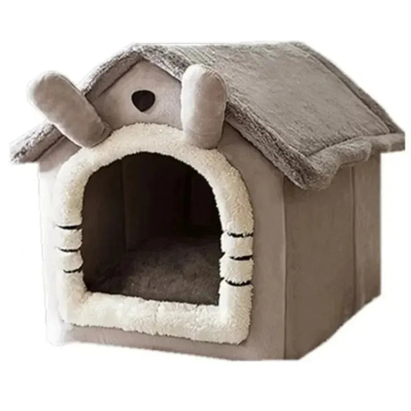 Versatile Velvet Pet House for Dogs and Cats - Washable and Dismantleable