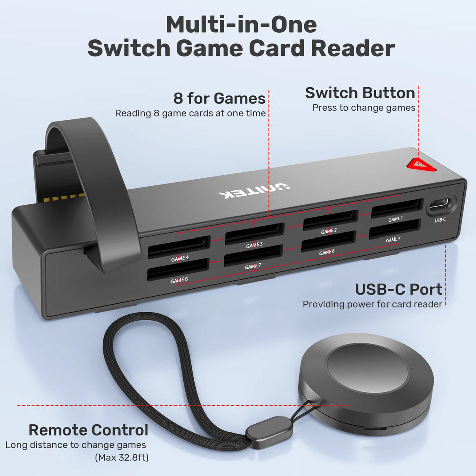 Unitek Switch Reader Reader для Nintendo Switch/Switch OLED Multi Gaming Card Switcher с беспроводными элементами управления NS