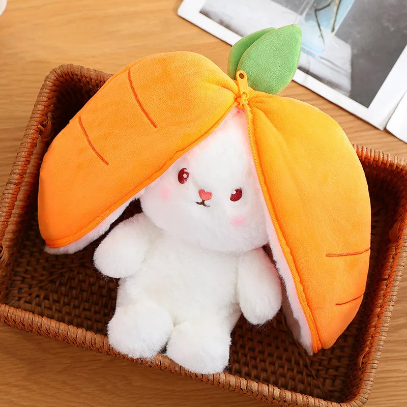 PLUSH CARROT & Strawberry Rabbit Doll - Kawaii Animal Pillow