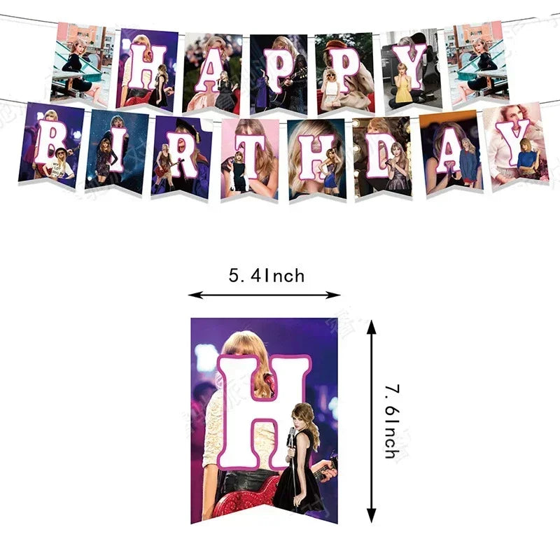 Singer Swift Themed Birthday Party Decoration Set for Kids