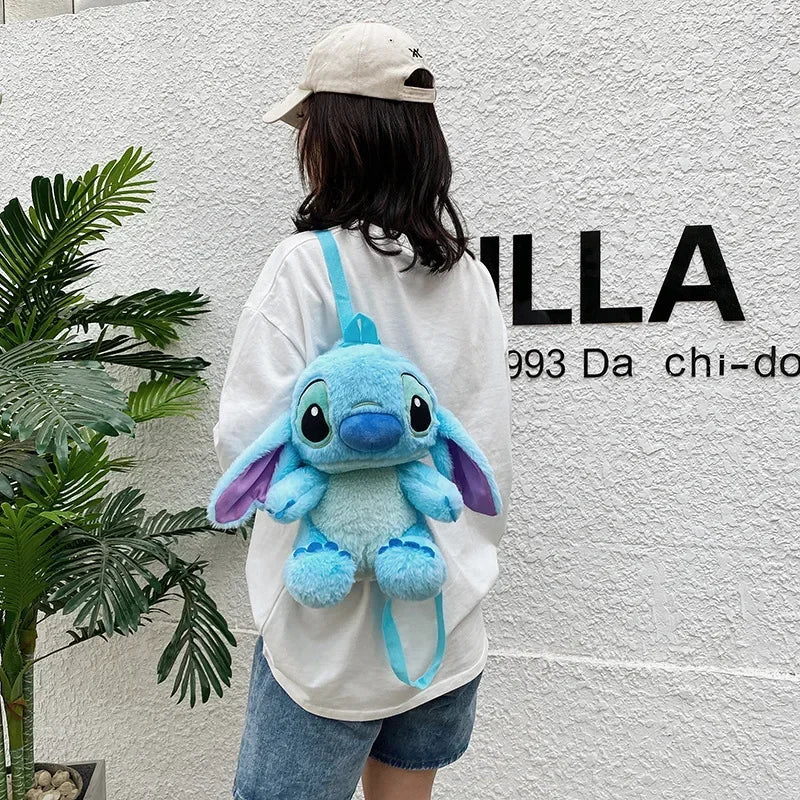 Cartoon Blue Stitch Plush Backpack Set - Soft & Certified - Ideal Gift for Disney Fans - Cyprus