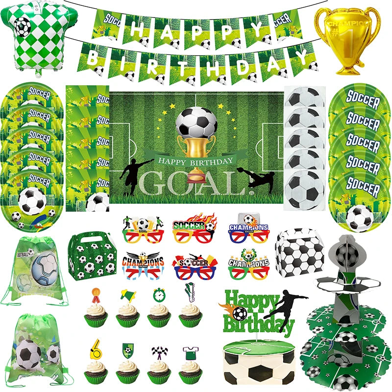 🔵 Soccer Football Birthday Party Tableware Set - Cyprus