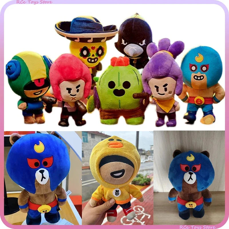 Brawls Plush Toy Characters – Spike, Leon, Shelly & Poco Dolls