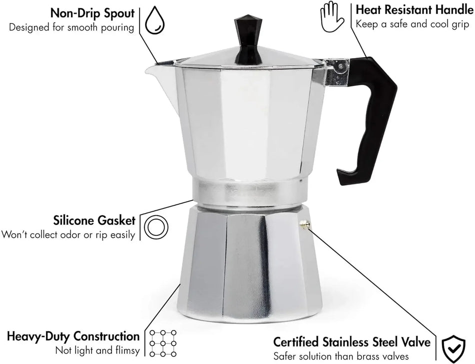 Pot de cafetière Moka Espresso - Percolateur de cuisinière pour Café Brewing