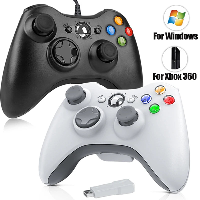 Kablosuz/Kablolu 2.4G Oyun Denetleyicisi PC 6 Eksenli Joystick Xbox360 için Çift Titreşim/Winodow Video Oyunu Gamepad