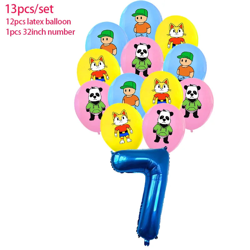 Stumble Guys Birthday Party Decoration Balloon Banner and Tableware - Cyprus