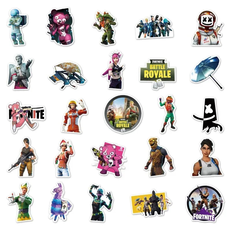 Fortnite Graffiti Stickers - 50pcs Waterproof Anime Accessories for All Ages - Cyprus