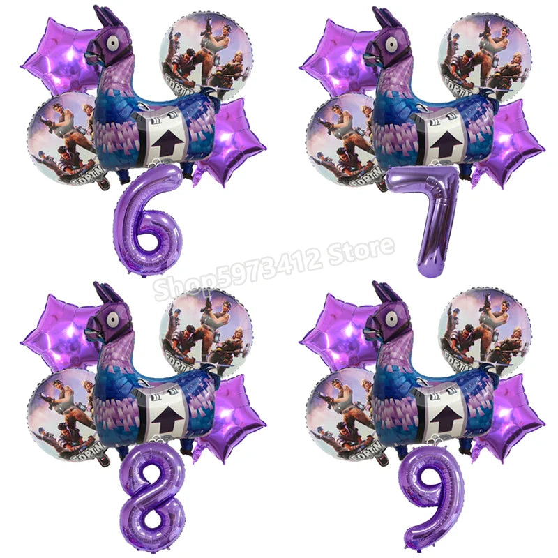 Fortnites Ballons Numbers Balloons Fortress Night Birthday Decorative Balloon Baby Shower Party Decoration Photographic Props