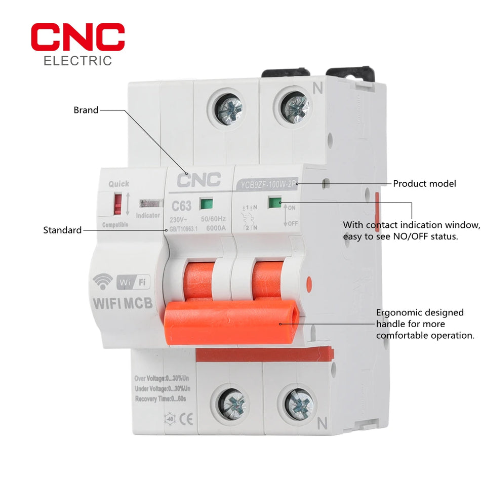 CNC Smart WiFi Devre Kesici Zamanlayıcı Switch MCB