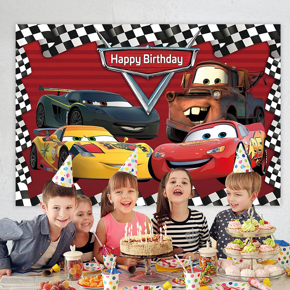 🔵 Lightning Mcqueen Cycle Racing Theme Party Decoration - Cyprus