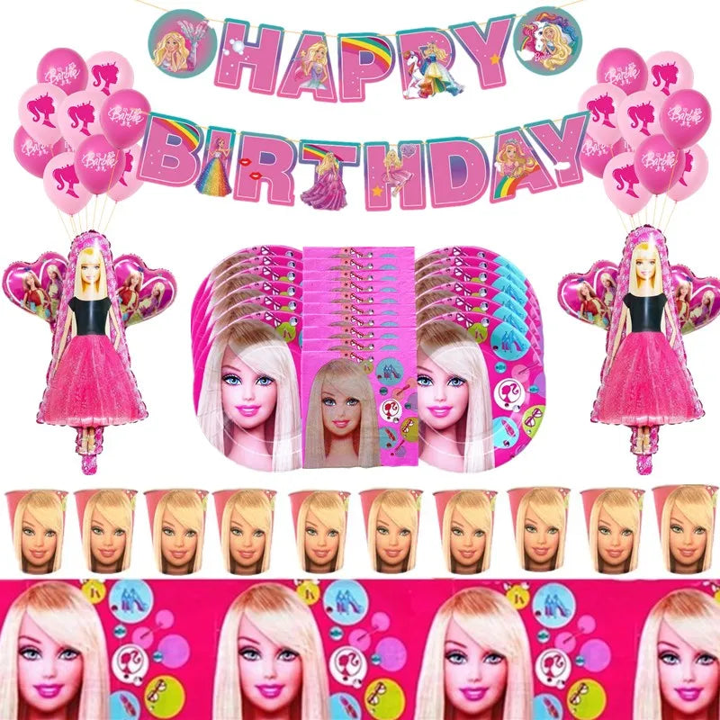 🔵 Barbie Doll Birthday Party Balloon Supplies Set - Cyprus