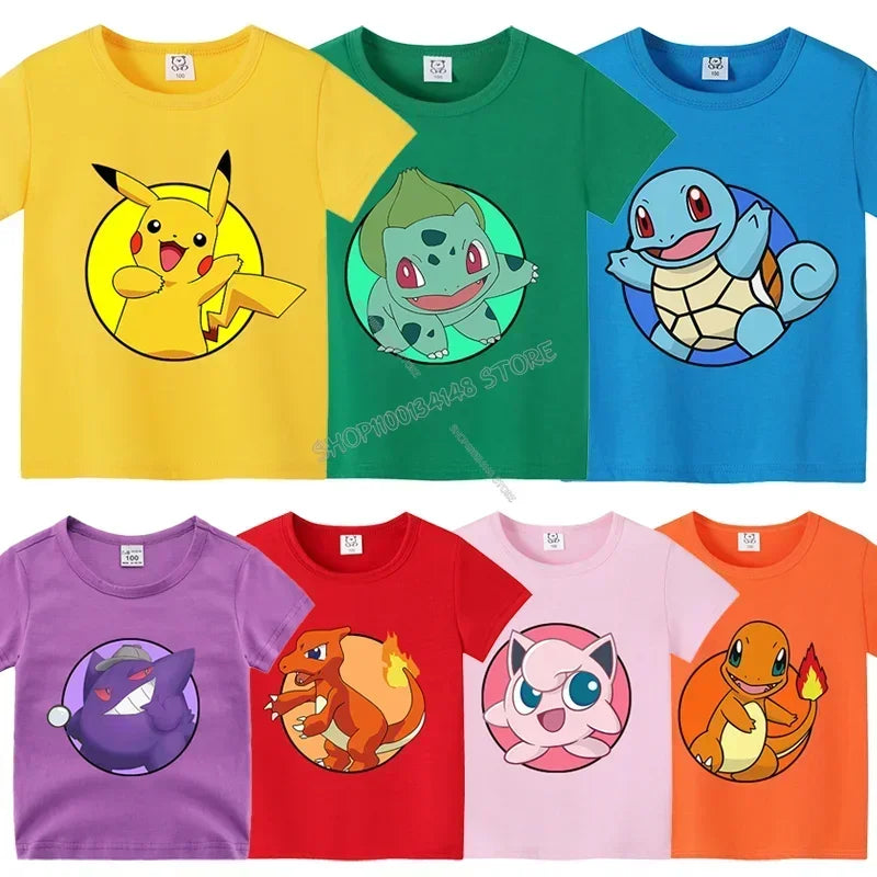 Aoger Pokémon Pikachu Kawaii Cotton T-Shirt for Kids - Cyprus