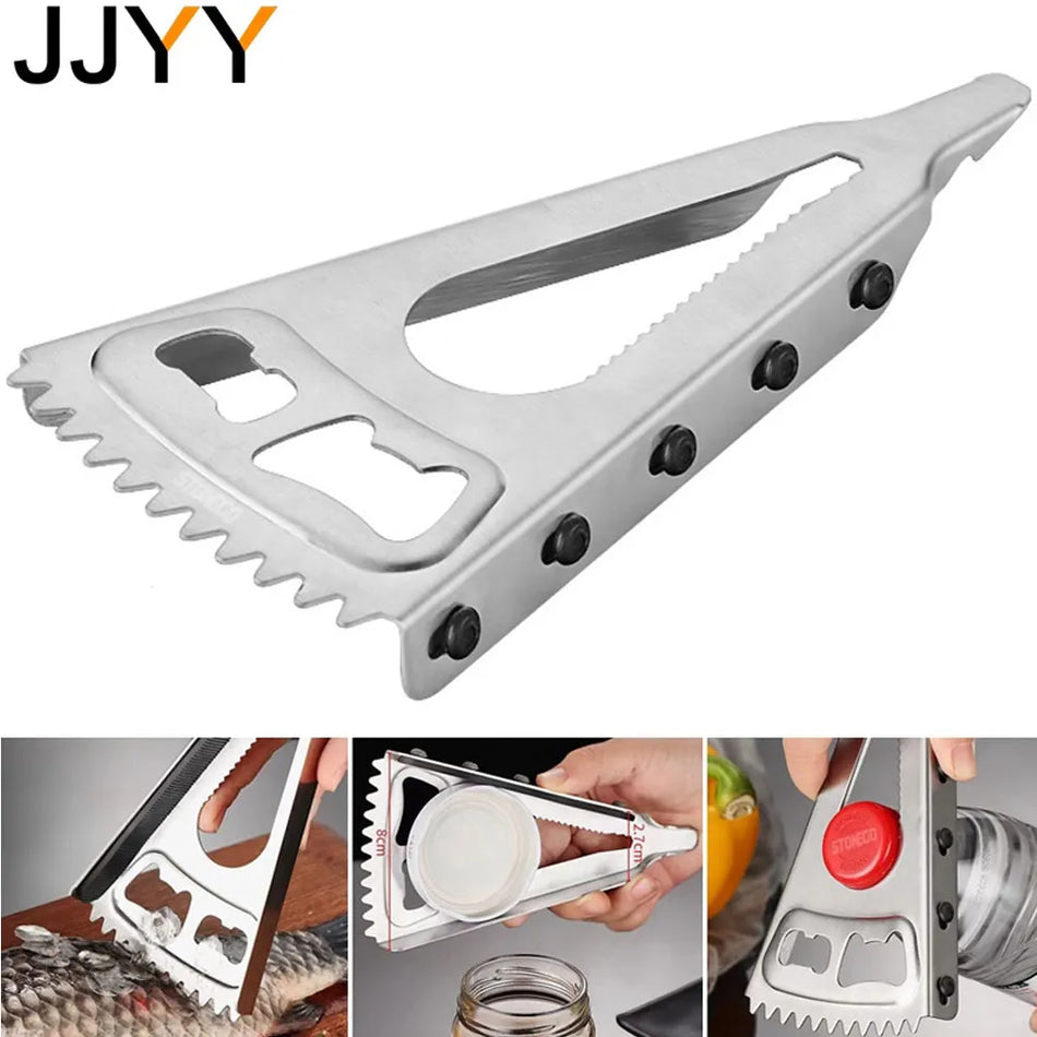 Multifunctional Beer Can Opener Cola Cans Bottle Opener Fish Scale Scraper Non-Slip Beer Beverage Cola Wine Utensils Home Tool