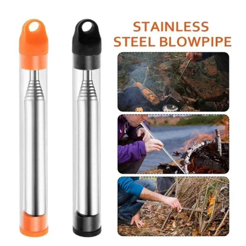 Bushcraft Pocket Bellows Blasting Campfire Blow Fire Tube Outdoor Tool EDC Camping Withing Equipment Kit Prepper Gear Gear