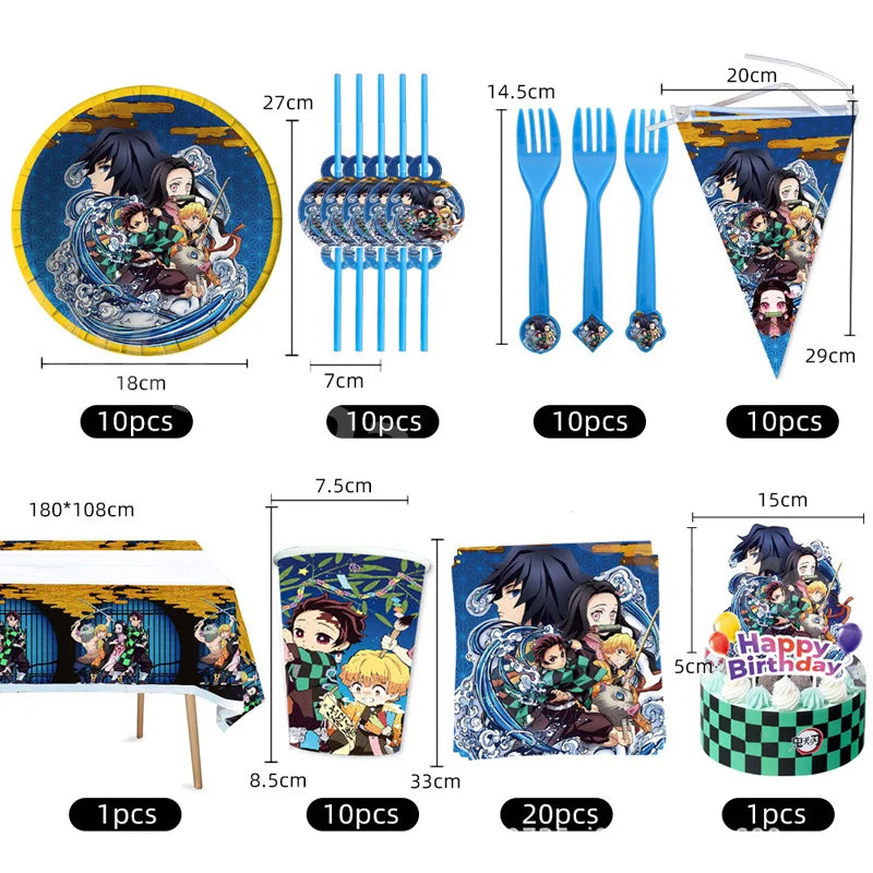 Demon Slayer Tanjirou Kamado Birthday Party Supplies - Cyprus