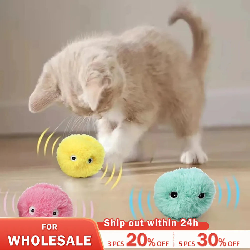 Etkileşimli Ball Akıllı Kedi Oyuncaklar Peluş Elektrikli Catnip Eğitim Oyuncak Yavru Kedi Dokunma Sesli Pet Ürün Squeak Oyuncak Top