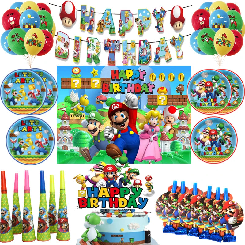 🔵 Super Marioed Bros Birthday Party Decorations & Pokémon Supplies - Cyprus