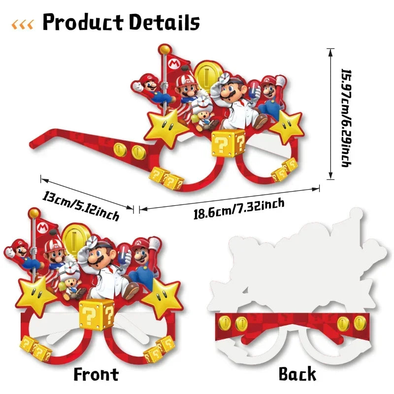 🔵 Super Mario Glasses Birthday Party Supplies Kids Gifts - Cyprus