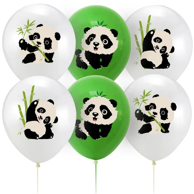 🔵 Panda Cake Toppers Happy Birthday Banner Balloon Διακόσμηση