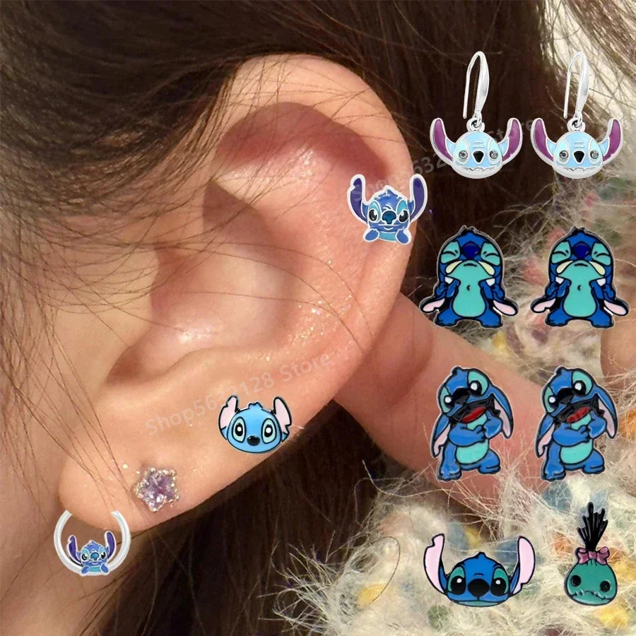 🔵 Stylish Stitch Disney Ear Pendants - Ideal for Female Anime Fans - Cyprus
