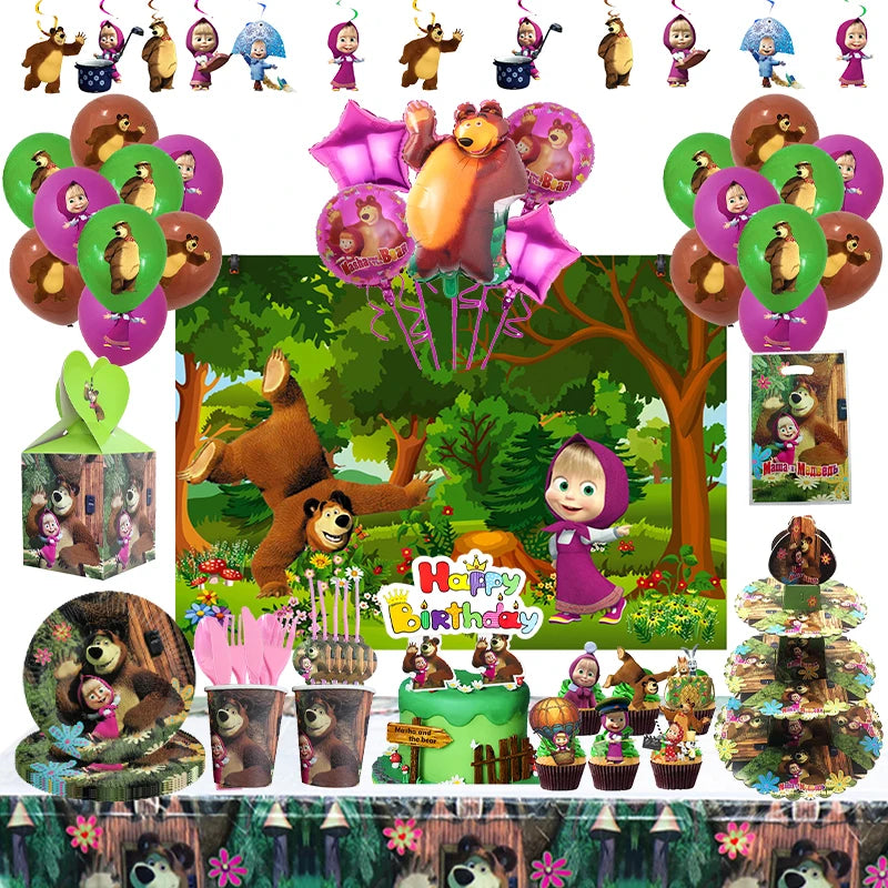 🔵 Masha And The Bear Birthday Party Decorations - Perfect For Kid's Parties - Cyprus