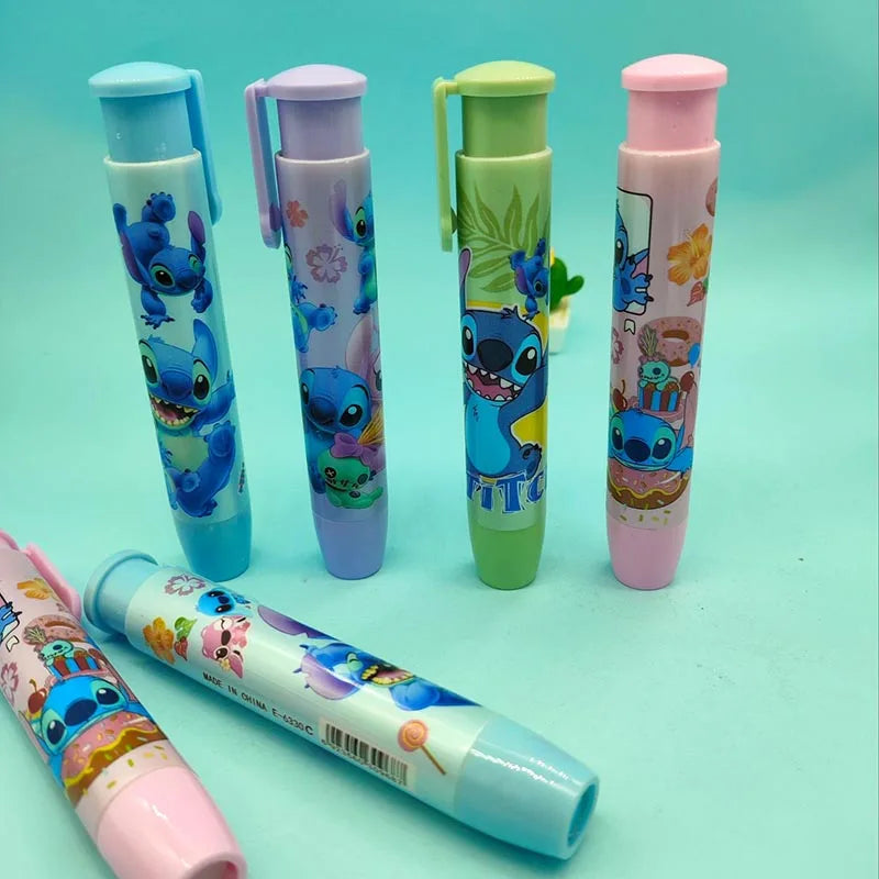 Stitch Press Eraser 4pcs Kawaii Χαριτωμένο μολύβι Σαλίες μίνι Δώρα Σχολή γραφείων - Κύπρος