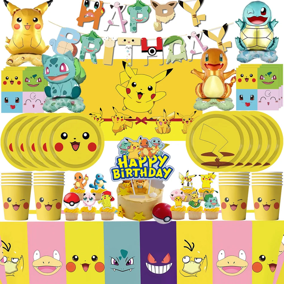 Pikachu Party Supplies Set for Kids Birthday Celebrations - Cyprus