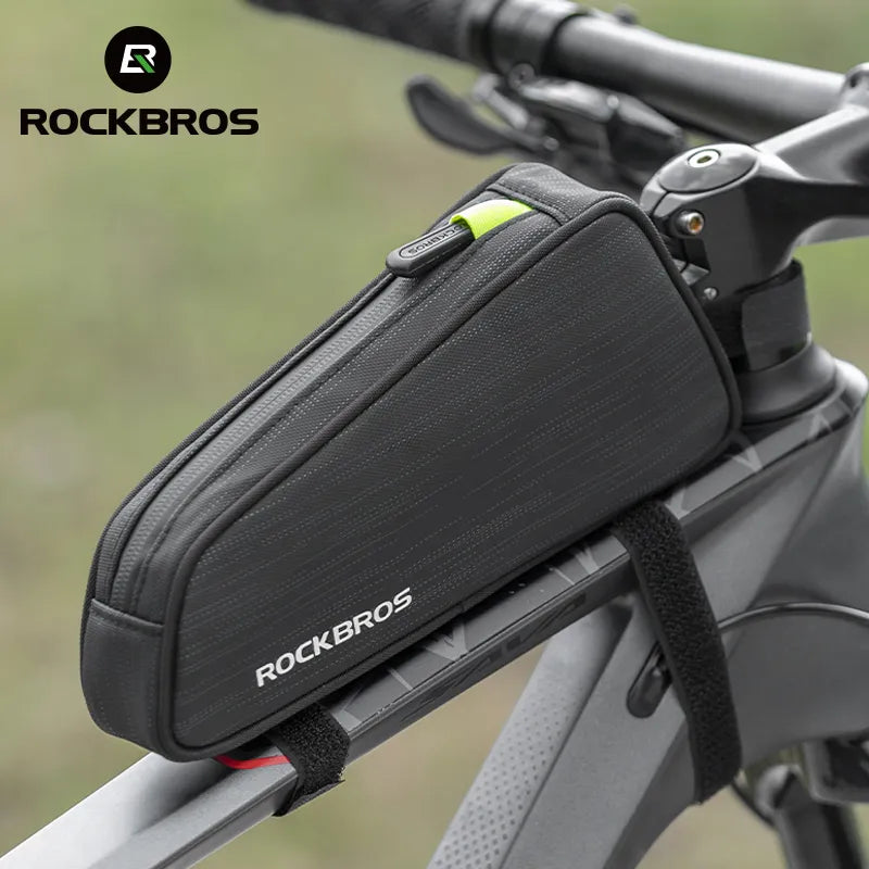 ROCKBROS Cycling Bike Bicycle Top Front Tube Bag Waterproof Frame Bag Big Capacity 1.1L MTB Bicycle Pannier Reflective