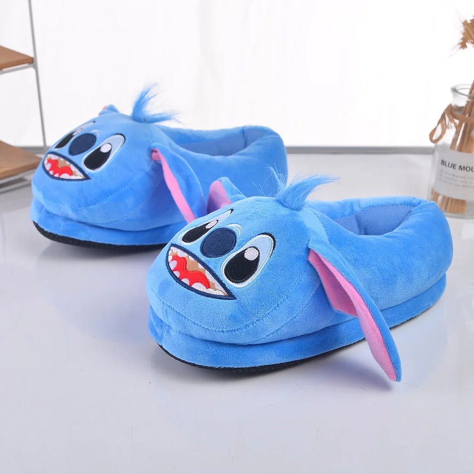 Disney Stitch Plush Slippers - Winter Warm Indoor Footwear for Kids