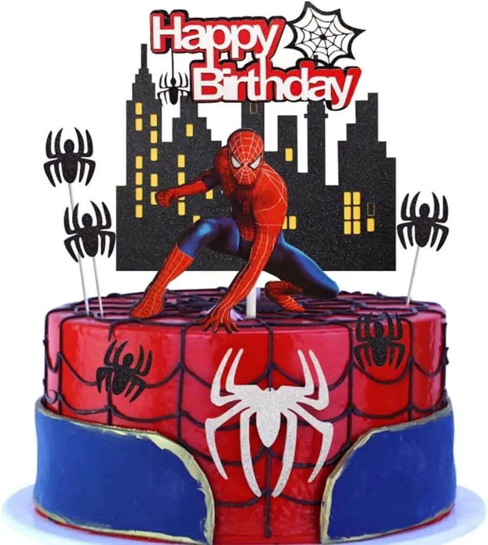 🔵 Marvel Spiderman Cake Decorations for Boys' Birthday Party - Cyprus