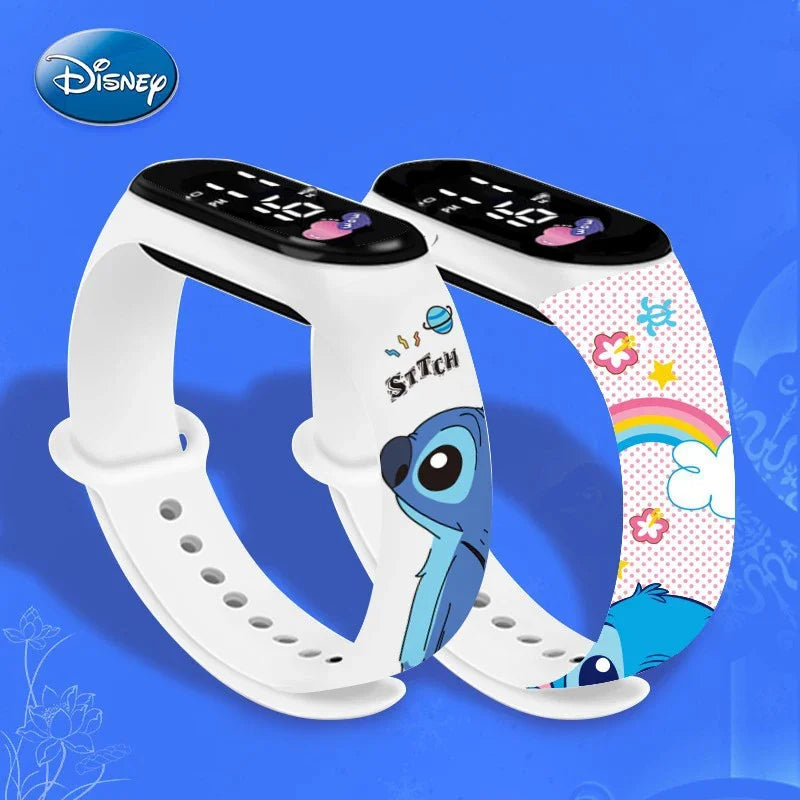 🔵 Miniso Disney Stitch Led Touch Sports Watch Su Geçirmez Dijital Çocukların Doğum Günü Hediyesi - Kıbrıs