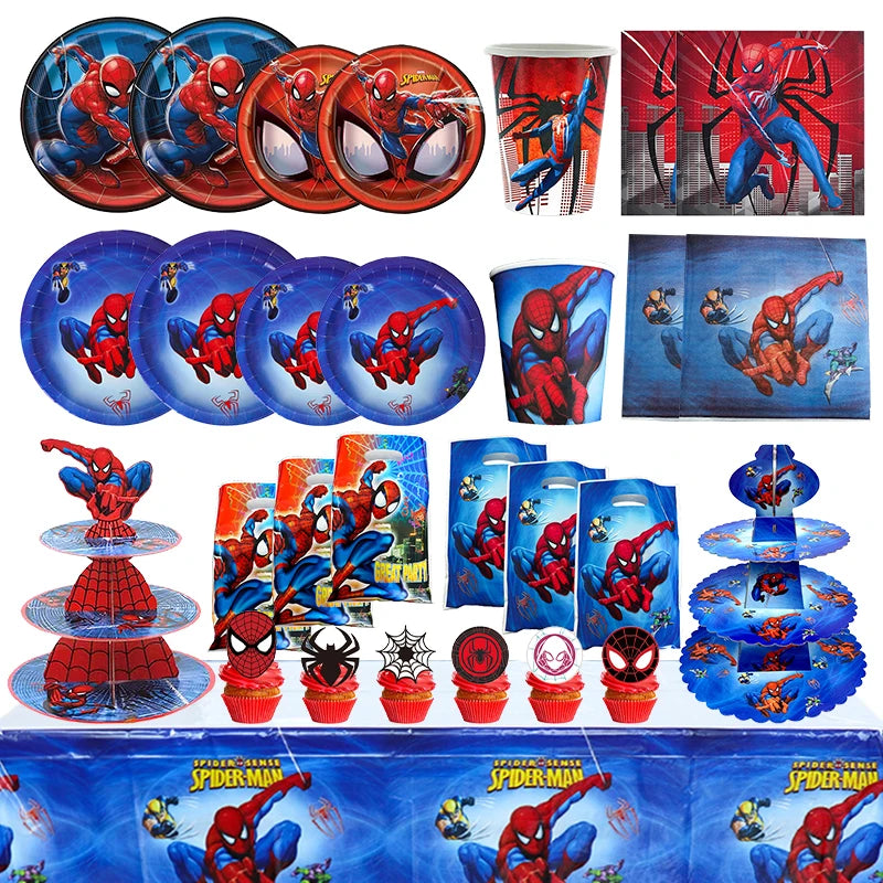 🔵 Marvel Spiderman temalı doğum günü partisi malzemeleri - Kıbrıs