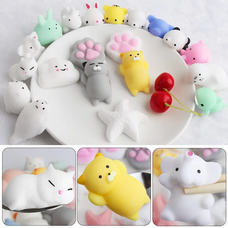 🔵 20PCS Mochi Squishies Kawaii Anima Squishy Toys For Kids Antistress Ball Squeeze Party Favors Stress Relief Toys Birthday Gift