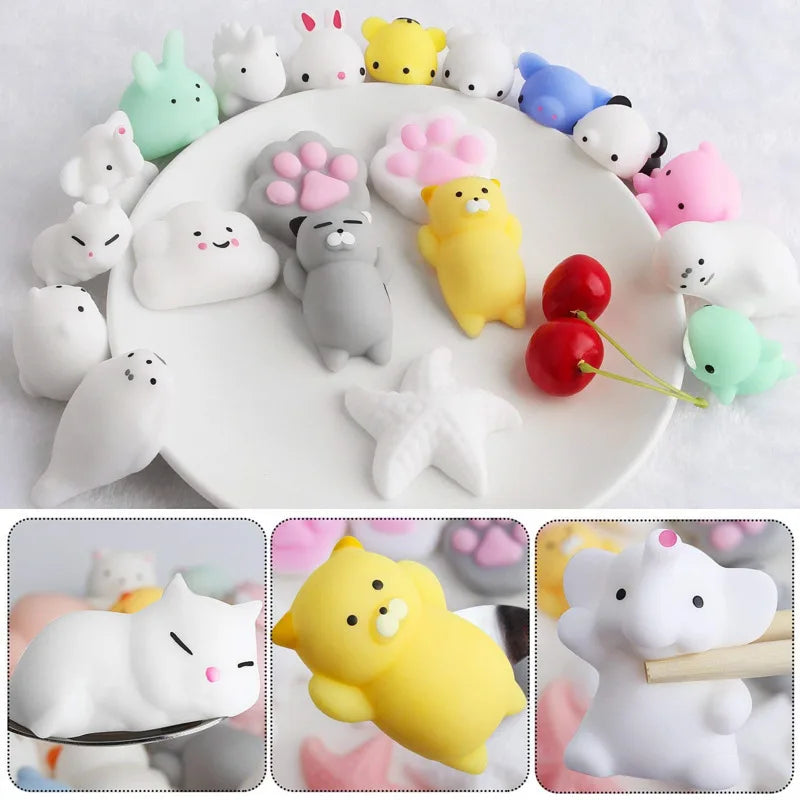 20PCS Mochi Squishies Kawaii Anima Squishy Toys For Kids Antistress Ball Squeeze Party Favors Stress Relief Toys Birthday Gift