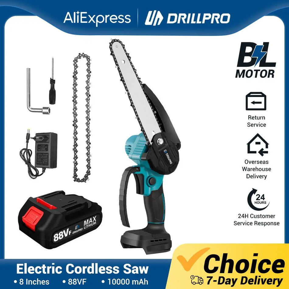 Mini Blessless Chain Saw Kit με εφεδρική αλυσίδα και μπαταρία - Violeworks