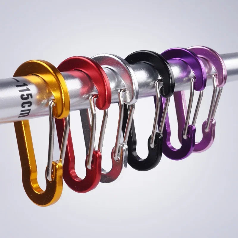 6/12pcs Multi-Functional Outdoor Carabiner Clips: Lightweight & Strong Gear Clips for Camping, Fishing, and Hiking