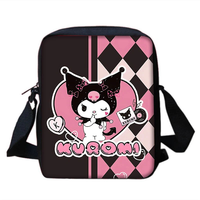 Bolso bandolera impreso de Anime Kuromi lindo para niños y adultos 