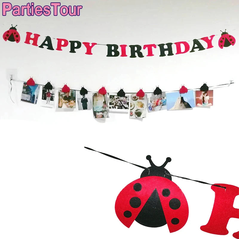 Ladybug Tema Diy Partisi Dekorasyon Kiti - Kıbrıs