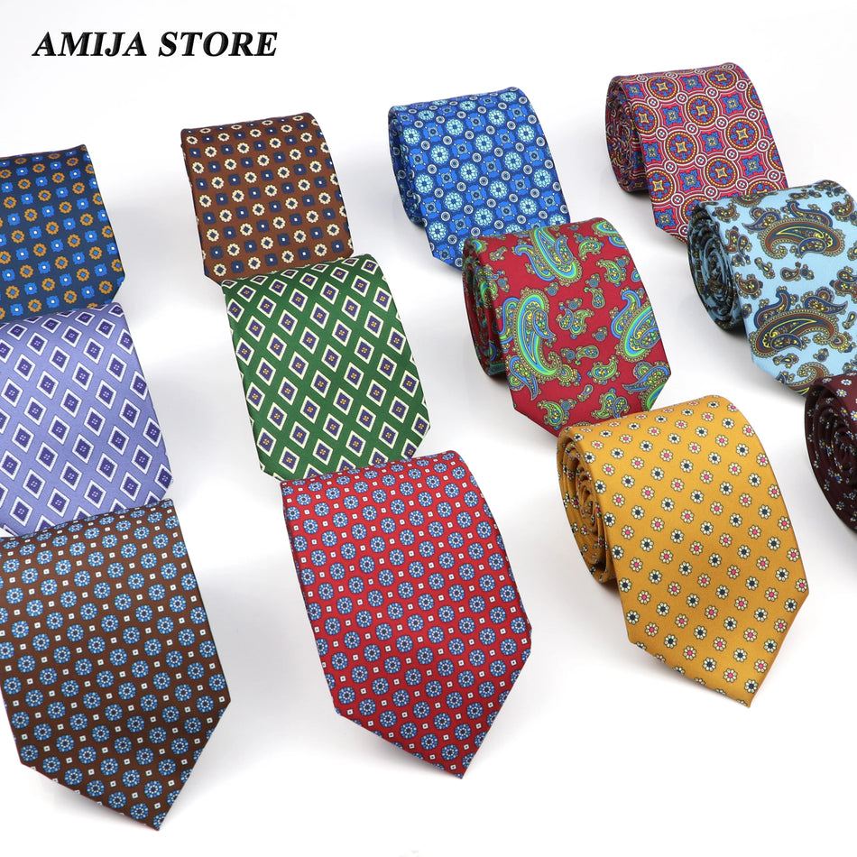 Super Soft Silk Floral Tie for Men in Red and Blue - Cyprus